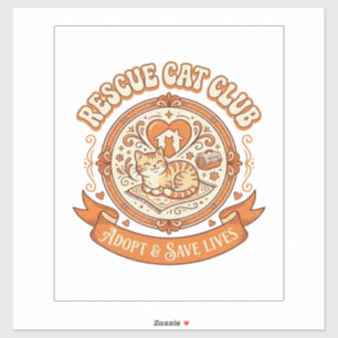 Rescue Cat Club Cat Rescue Adoption Vintage Vector