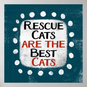 Rescue Cats Are The Best Cats Poster Wall Art