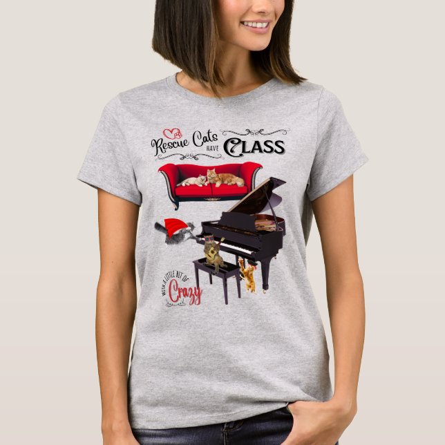 Rescue Cats Have Class T-Shirt (Front)