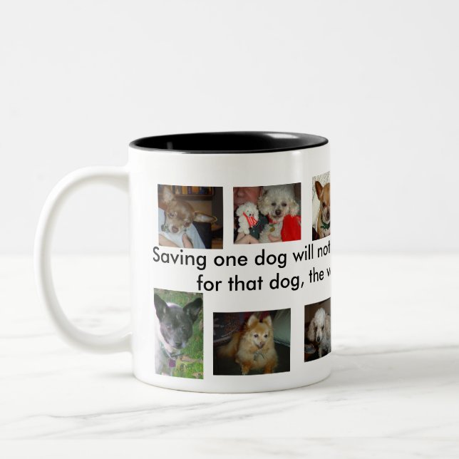 Rescue Changes a Dog's World Two-Tone Coffee Mug (Left)