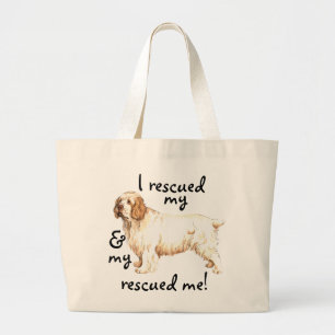 Rescue Clumber Spaniel Large Tote Bag