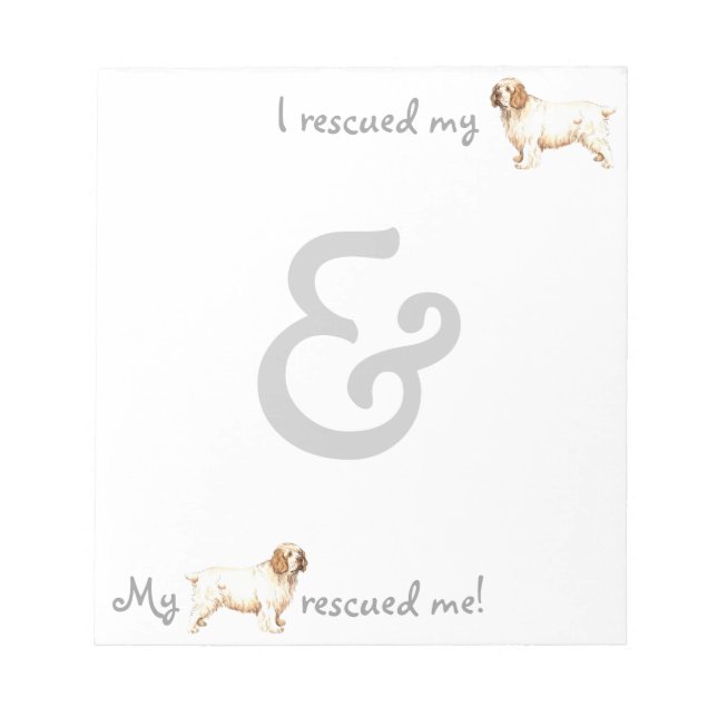 Rescue Clumber Spaniel Notepad (Front)