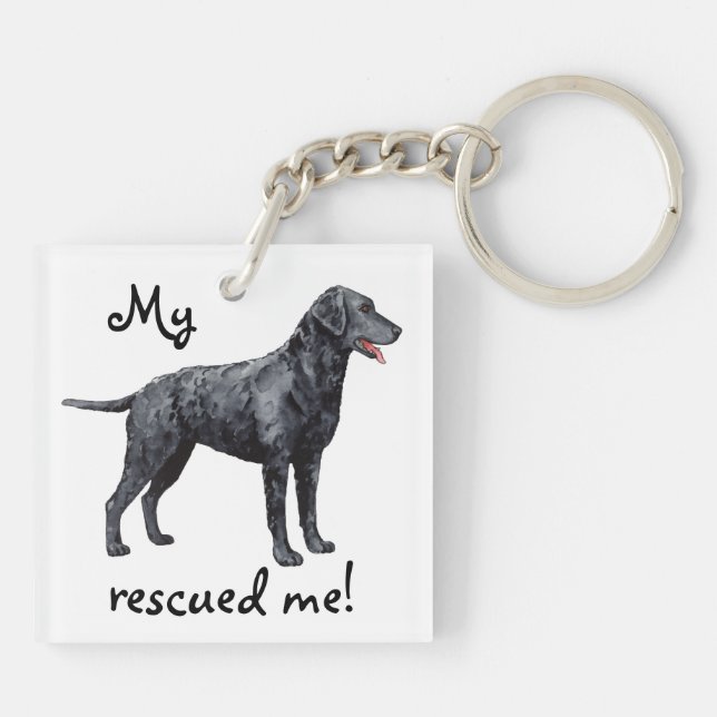 Rescue Curly-Coated Retriever Key Ring (Back)