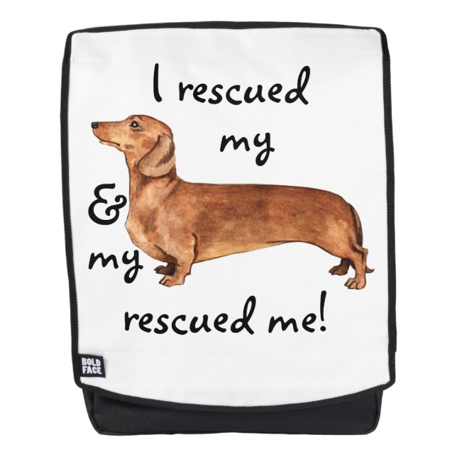 Rescue Dachshund Backpack (Front)