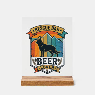 Rescue Dad Beer Lover Dog Vintage Sunset_1 Acrylic Sign