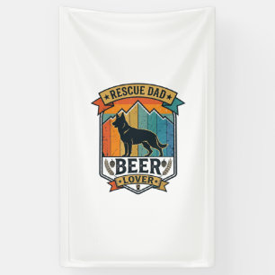 Rescue Dad Beer Lover Dog Vintage Sunset_1 Banner