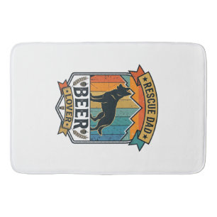 Rescue Dad Beer Lover Dog Vintage Sunset_1 Bath Mat