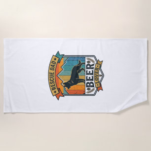 Rescue Dad Beer Lover Dog Vintage Sunset_1 Beach Towel