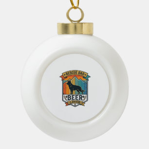 Rescue Dad Beer Lover Dog Vintage Sunset_1 Ceramic Ball Christmas Ornament