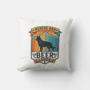 Rescue Dad Beer Lover Dog Vintage Sunset_1 Cushion