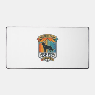 Rescue Dad Beer Lover Dog Vintage Sunset_1 Desk Mat