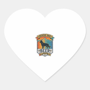 Rescue Dad Beer Lover Dog Vintage Sunset_1 Heart Sticker