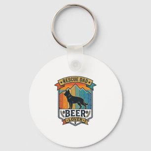 Rescue Dad Beer Lover Dog Vintage Sunset_1 Key Ring