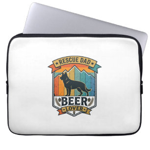 Rescue Dad Beer Lover Dog Vintage Sunset_1 Laptop Sleeve