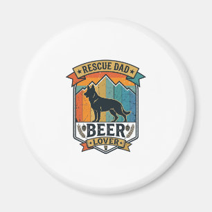 Rescue Dad Beer Lover Dog Vintage Sunset_1 Magnet