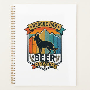 Rescue Dad Beer Lover Dog Vintage Sunset_1 Planner
