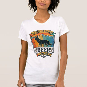 Rescue Dad Beer Lover Dog Vintage Sunset_1 T-Shirt