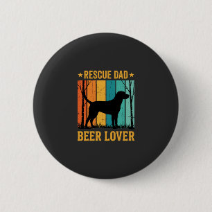 Rescue Dad Beer Lover Vintage Dog 6 Cm Round Badge