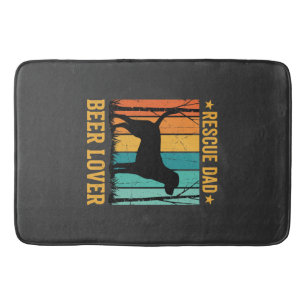 Rescue Dad Beer Lover Vintage Dog Bath Mat