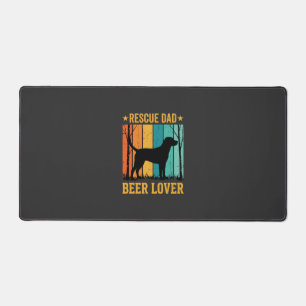 Rescue Dad Beer Lover Vintage Dog Desk Mat