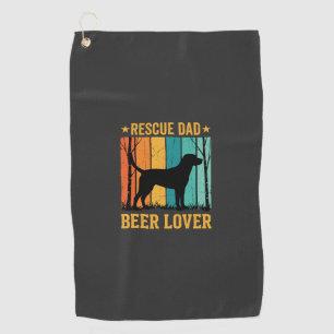 Rescue Dad Beer Lover Vintage Dog Golf Towel