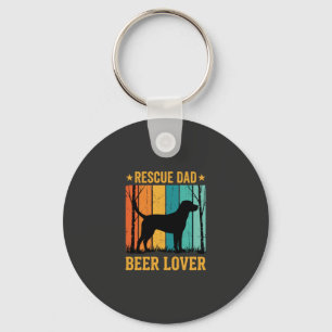 Rescue Dad Beer Lover Vintage Dog Key Ring