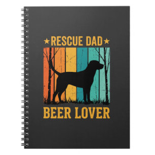 Rescue Dad Beer Lover Vintage Dog Notebook