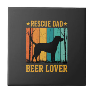 Rescue Dad Beer Lover Vintage Dog Tile