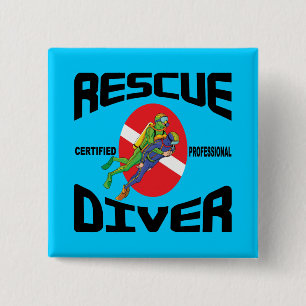 Rescue Diver 15 Cm Square Badge