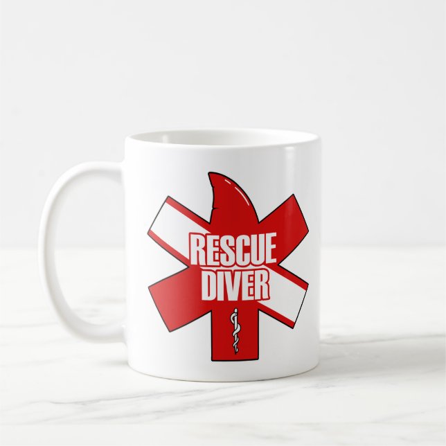 Rescue Diver Coffee Mug White Font (Left)