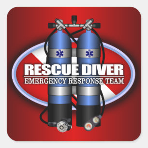 Rescue Diver (ST) Square Sticker