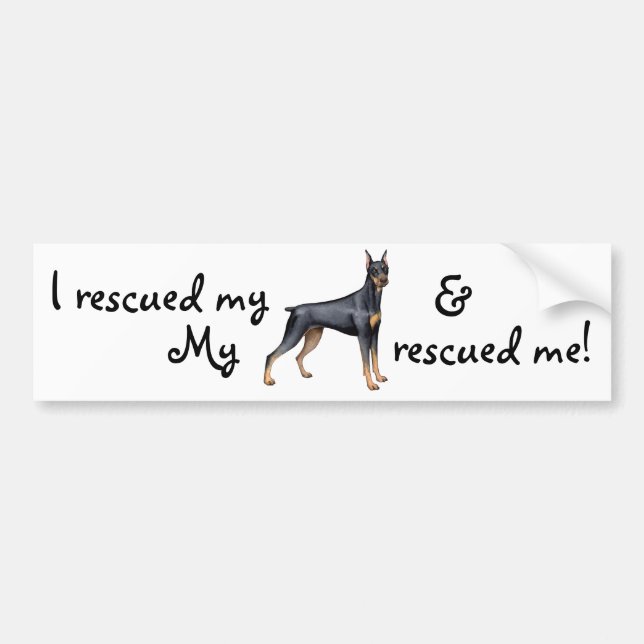 Rescue Doberman Pinscher Bumper Sticker (Front)