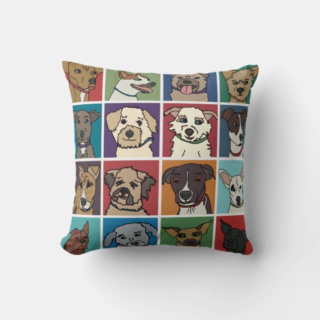 Rescue Dog Cartoon Cushion (Front)