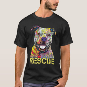 Rescue Dog Colorfull Pitbull Dog Adopt Dont Shop T-Shirt