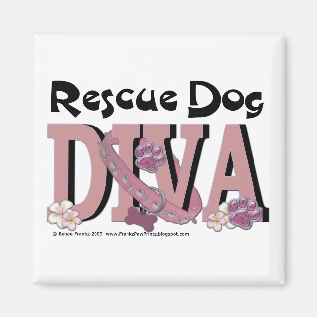 Rescue Dog DIVA Magnet (Front)