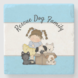 Rescue Dog Family Stone Coaster
