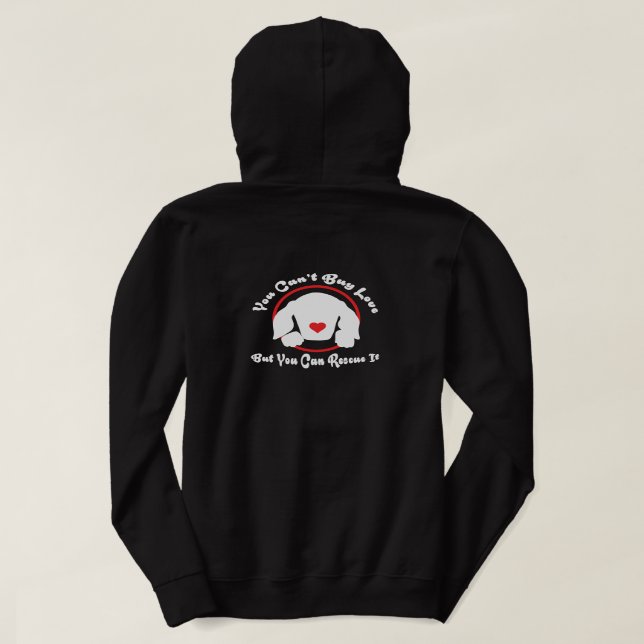 Rescue Dog Fleece Pullover Hoodie (Design Back)