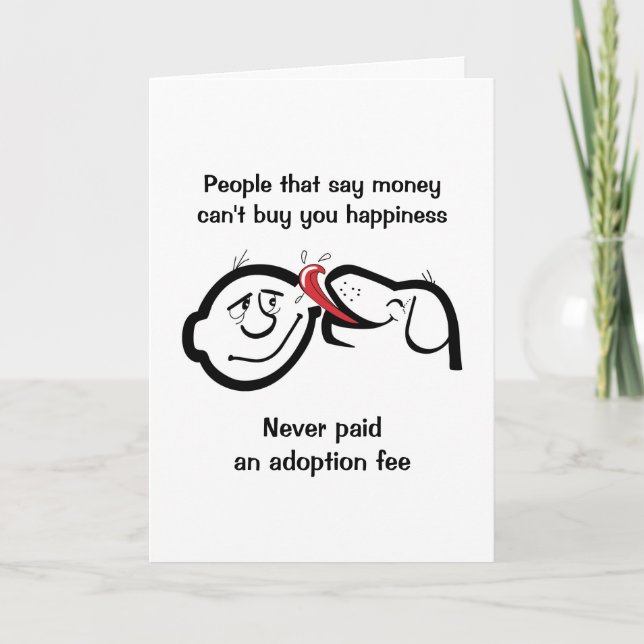 Rescue Dog Greeting Card, Congratulations Adoption Card (Front)