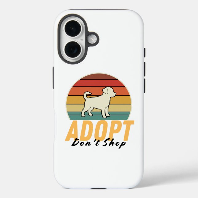Rescue Dog Love – Adopt Don’t Shop iPhone 16 Case (Back)