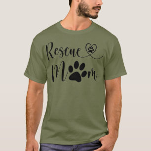 Rescue Dog Lover Heart Cat Mum Love Rescued Cats T-Shirt