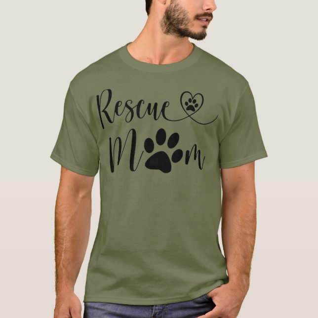 Rescue Dog Lover Heart Cat Mum Love Rescued Cats T-Shirt (Front)