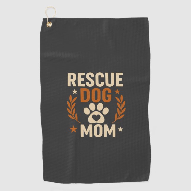 Rescue Dog Mum Golf Towel (Front)