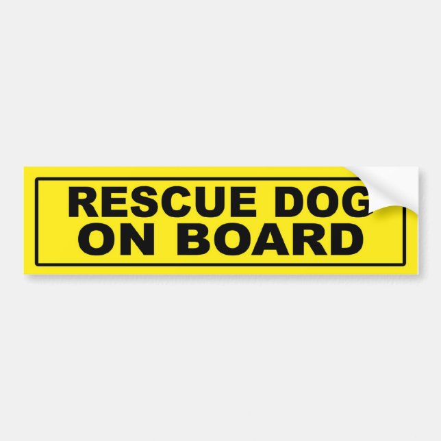 Rescue Dog on Board Bumper Sticker (Front)