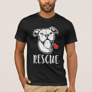 Rescue Dog Pitbull Drawing Rescue Mum Adopt T-Shirt