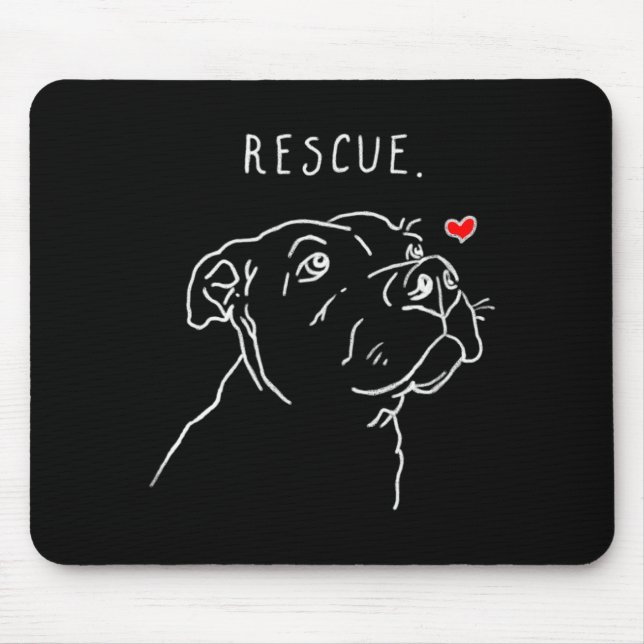 Rescue Dog Tbull Drawing Rescue Mom Adopt Dont _1  Mouse Mat (Front)