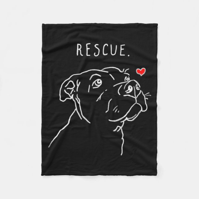 Rescue Dog Tbull Drawing Rescue Mom Adopt Dont  Fleece Blanket (Front)