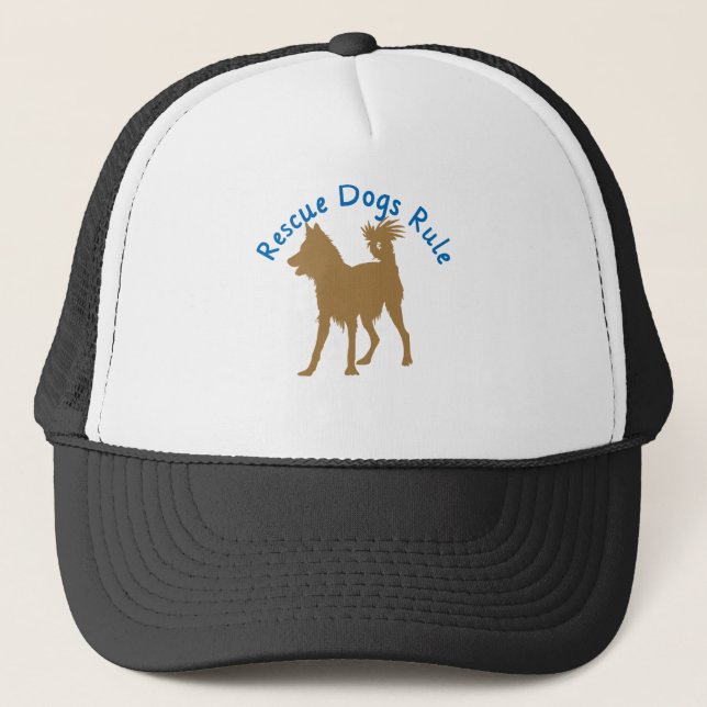 Rescue Dogs Rule v3 Trucker Hat (Front)