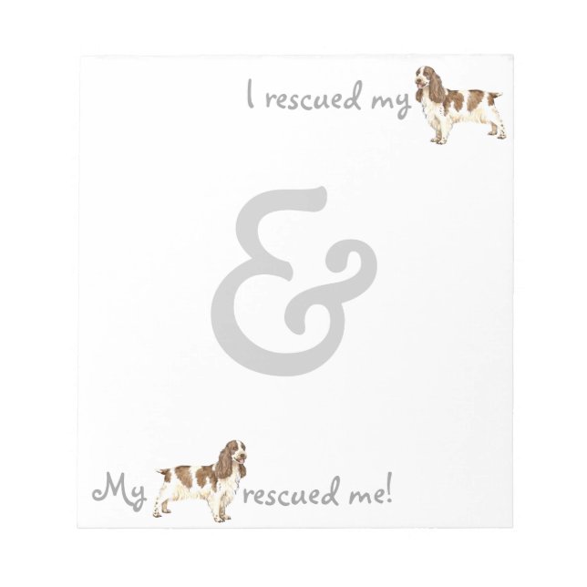 Rescue English Cocker Spaniel Notepad (Front)