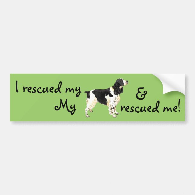 Rescue English Springer Spaniel Bumper Sticker (Front)
