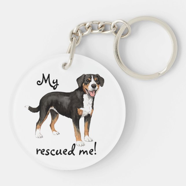 Rescue Entlebucher Mountain Dog Key Ring (Back)